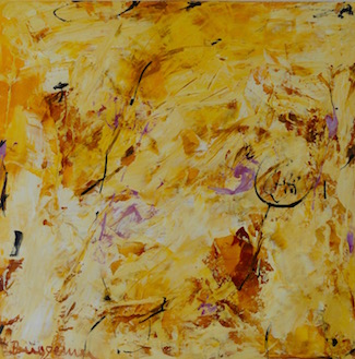 abstract yellow oil painting