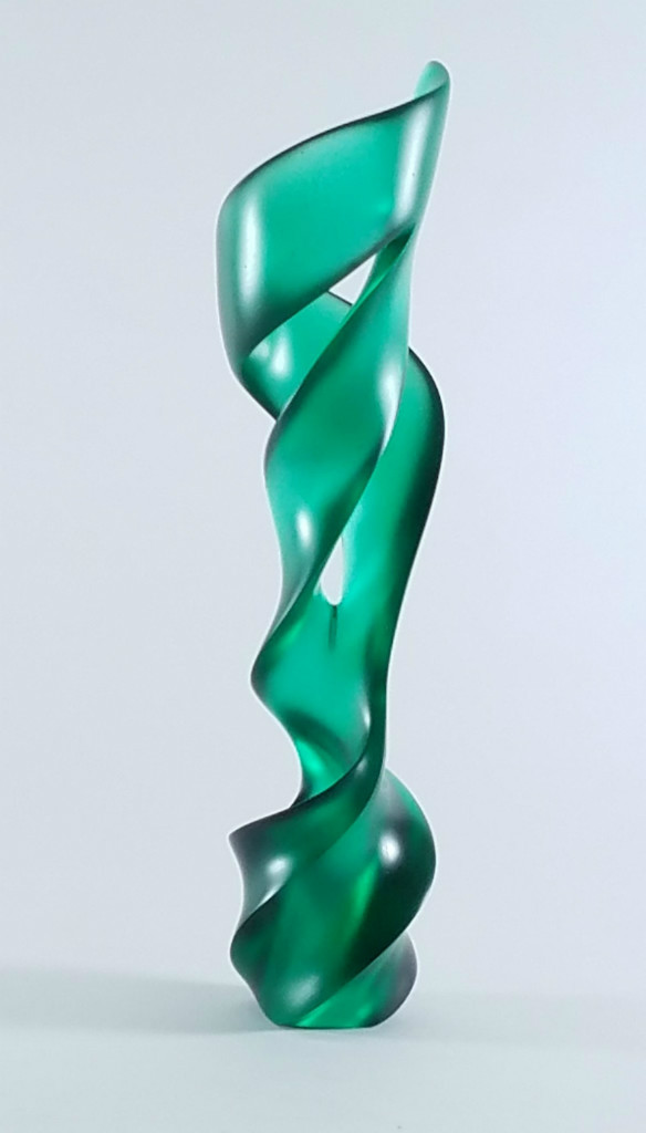 green crystal sculpture