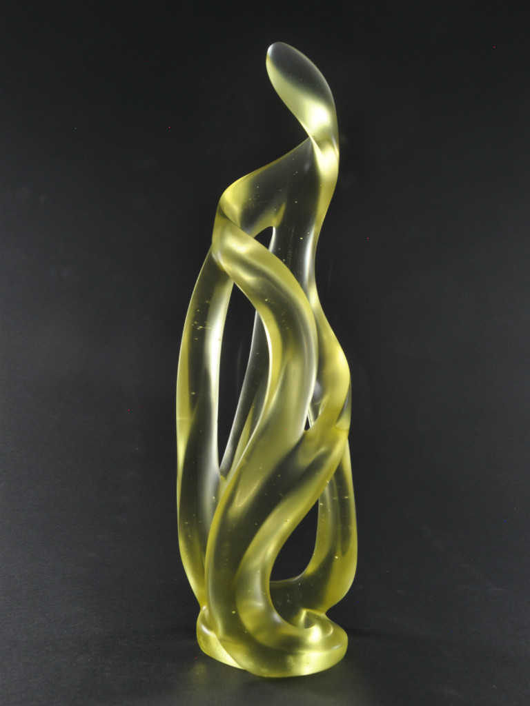 yellow crystal sculpture