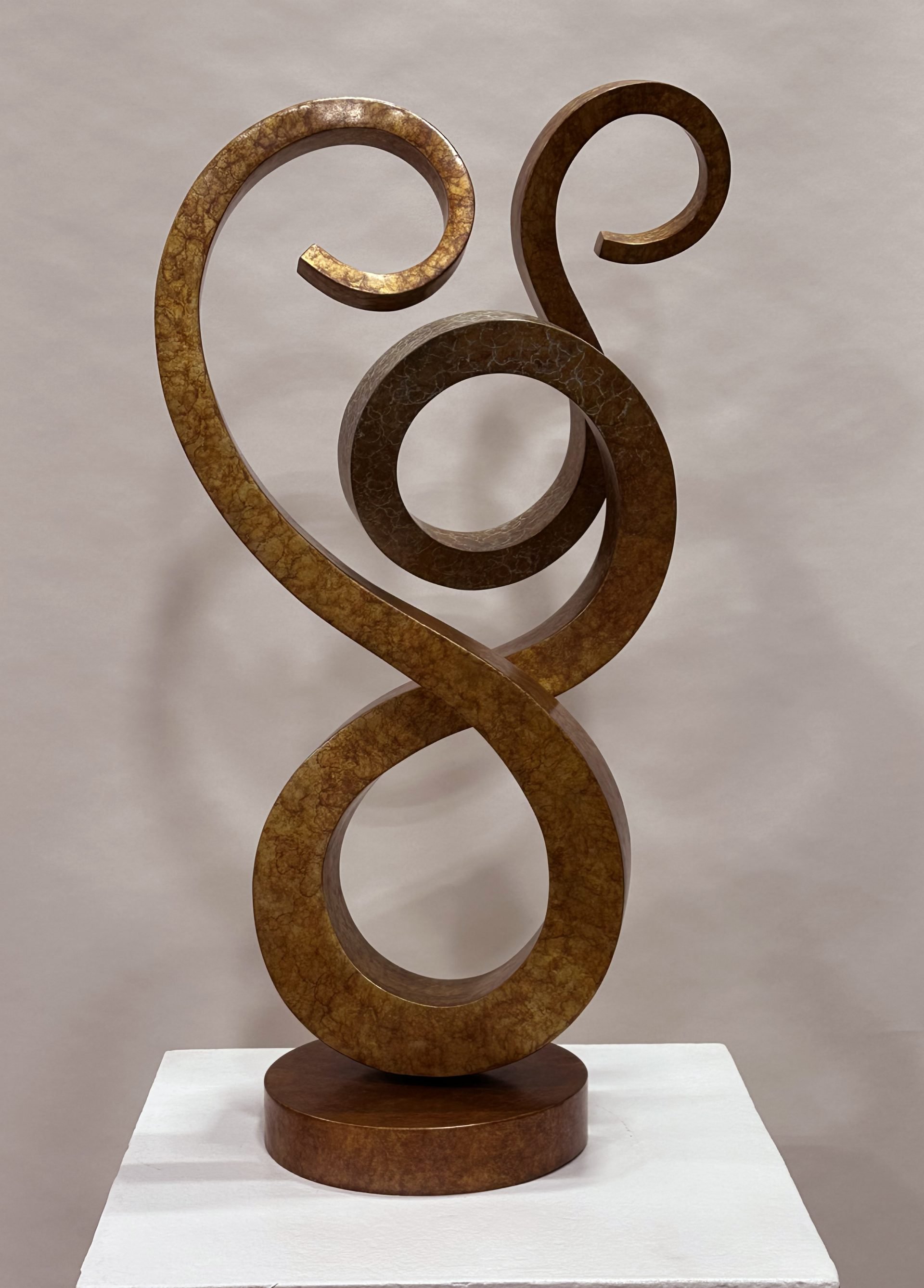 abstract bronze swirl sculpture