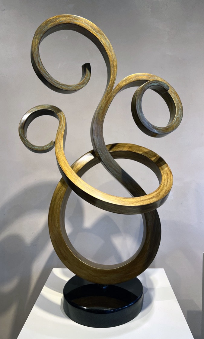 bronze abstract swirl
