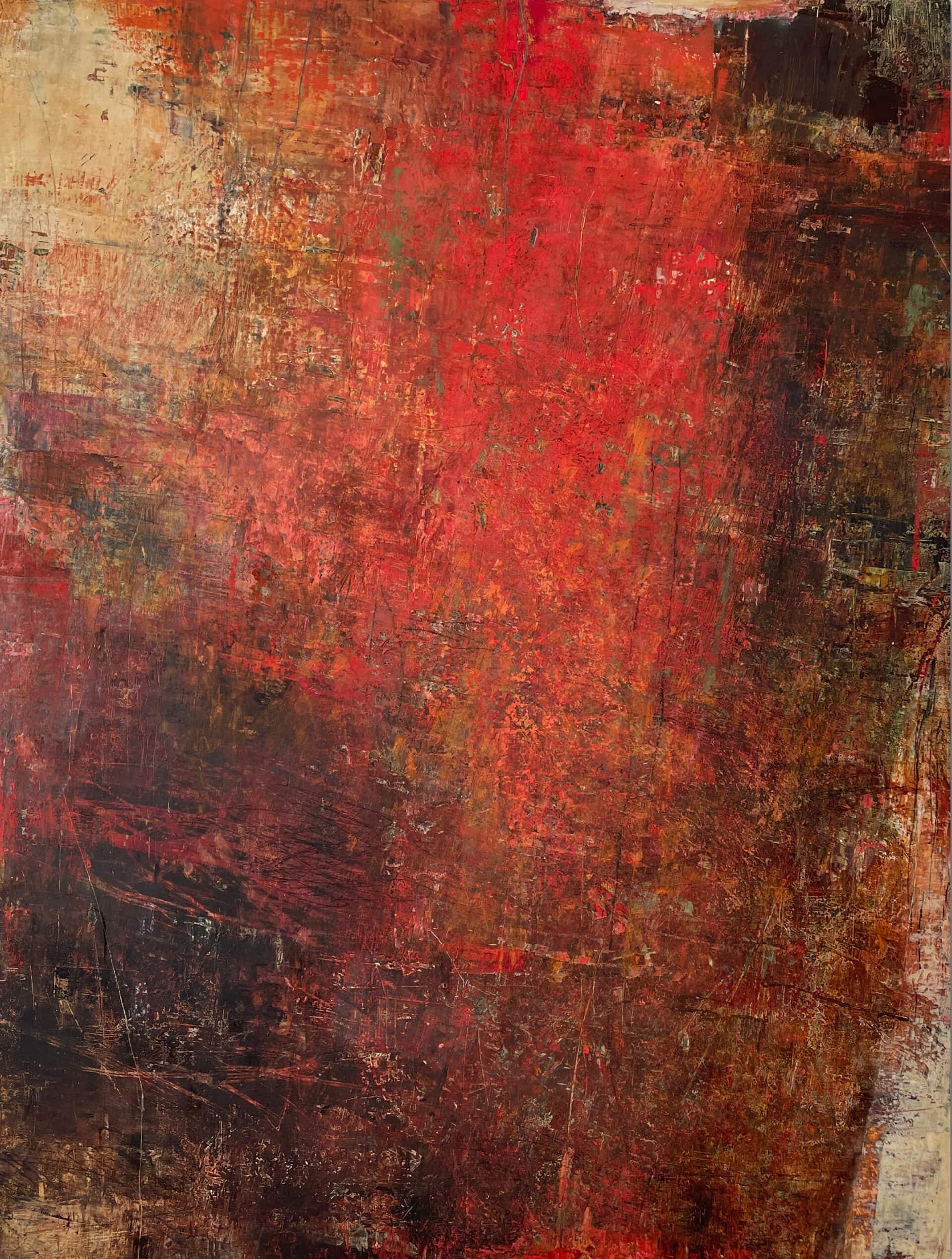 red and brown painting