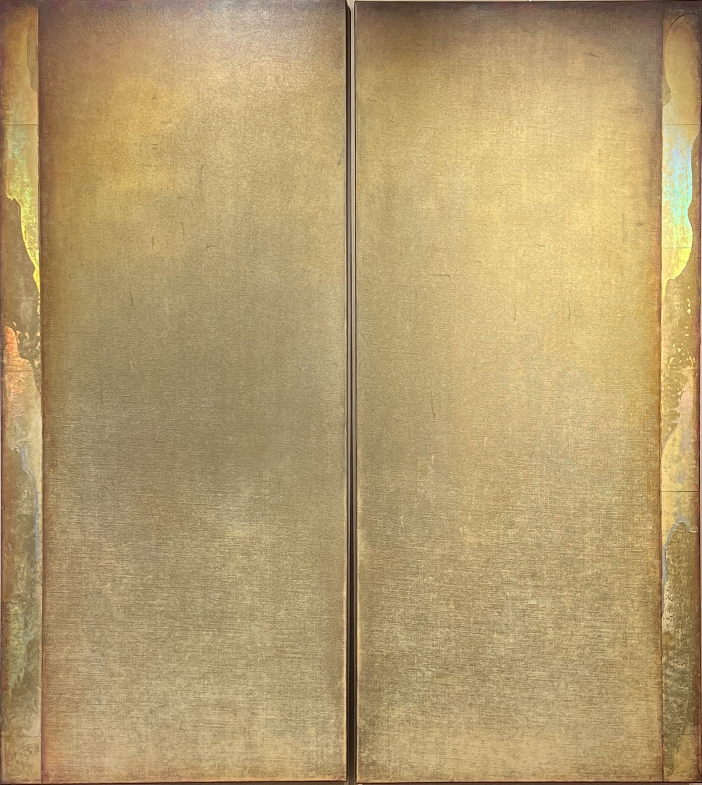 gold abstract diptych