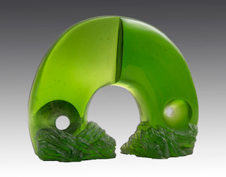 green glass sculpture