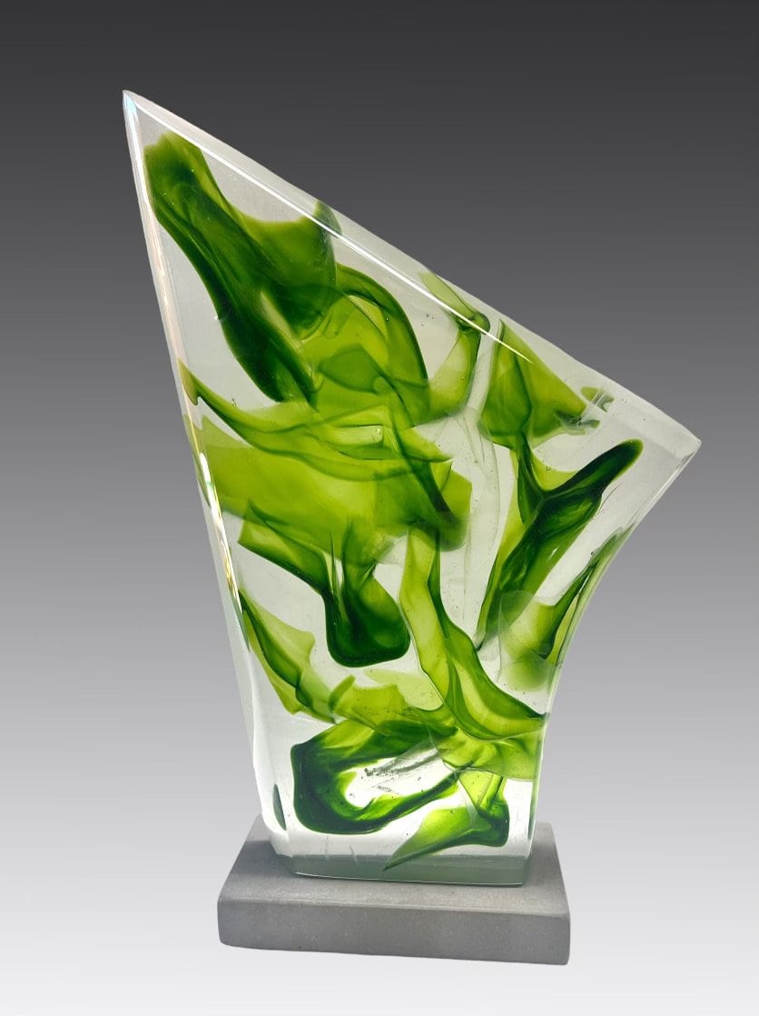 green abstract sculpture